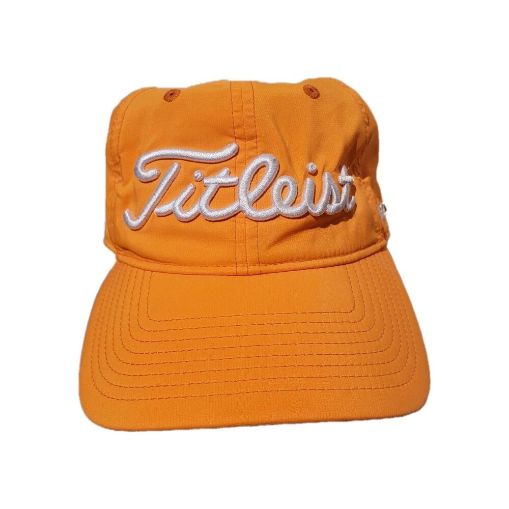 Titleist Pro V1 FJ Golf Hat Orange Adjustable Strapback Performance Cap